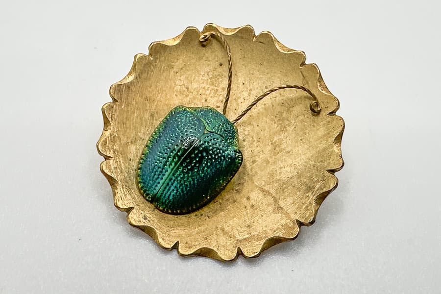Vintage Brosche mit Käfer